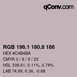 Color code: RGB 196.1 180.8 186 | qconv.com
