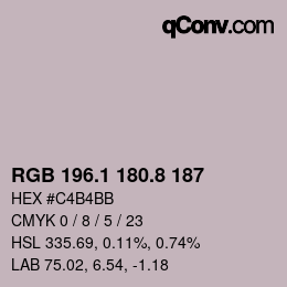 Color code: RGB 196.1 180.8 187 | qconv.com