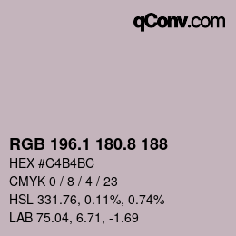 Color code: RGB 196.1 180.8 188 | qconv.com