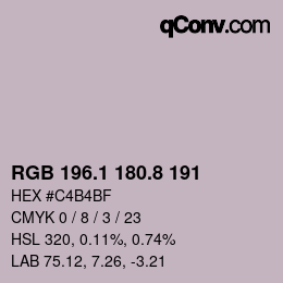Color code: RGB 196.1 180.8 191 | qconv.com