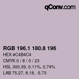 Color code: RGB 196.1 180.8 196 | qconv.com
