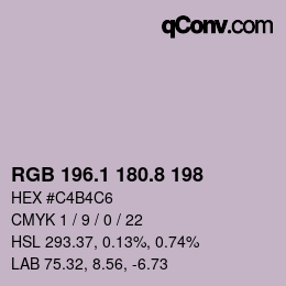 Color code: RGB 196.1 180.8 198 | qconv.com