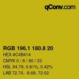 カラーコード: RGB 196.1 180.8 20 | qconv.com