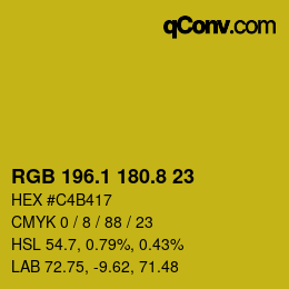 カラーコード: RGB 196.1 180.8 23 | qconv.com