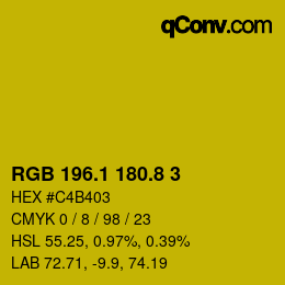 カラーコード: RGB 196.1 180.8 3 | qconv.com