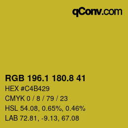 カラーコード: RGB 196.1 180.8 41 | qconv.com