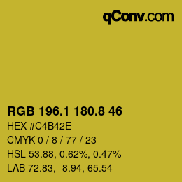 カラーコード: RGB 196.1 180.8 46 | qconv.com