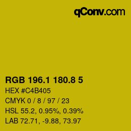 カラーコード: RGB 196.1 180.8 5 | qconv.com