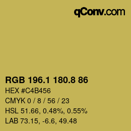 カラーコード: RGB 196.1 180.8 86 | qconv.com