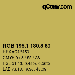 カラーコード: RGB 196.1 180.8 89 | qconv.com