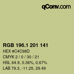 カラーコード: RGB 196.1 201 141 | qconv.com