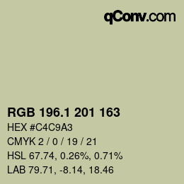 Color code: RGB 196.1 201 163 | qconv.com