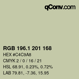 Color code: RGB 196.1 201 168 | qconv.com