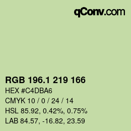 カラーコード: RGB 196.1 219 166 | qconv.com
