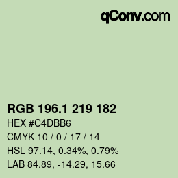 Color code: RGB 196.1 219 182 | qconv.com