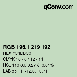 Color code: RGB 196.1 219 192 | qconv.com
