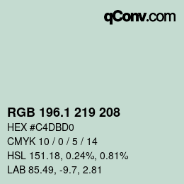 カラーコード: RGB 196.1 219 208 | qconv.com