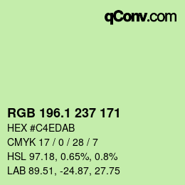 カラーコード: RGB 196.1 237 171 | qconv.com