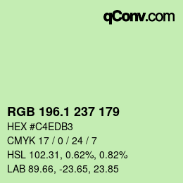 カラーコード: RGB 196.1 237 179 | qconv.com