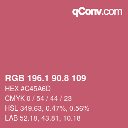 カラーコード: RGB 196.1 90.8 109 | qconv.com