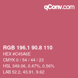 カラーコード: RGB 196.1 90.8 110 | qconv.com