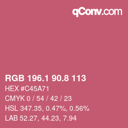 カラーコード: RGB 196.1 90.8 113 | qconv.com