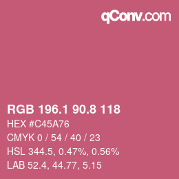カラーコード: RGB 196.1 90.8 118 | qconv.com