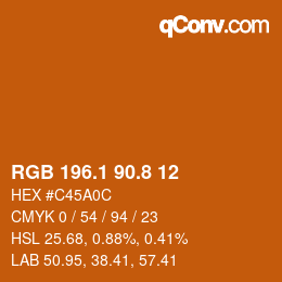 Color code: RGB 196.1 90.8 12 | qconv.com