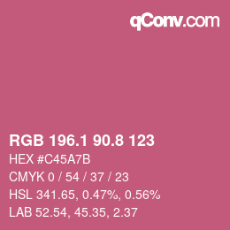 カラーコード: RGB 196.1 90.8 123 | qconv.com