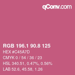 カラーコード: RGB 196.1 90.8 125 | qconv.com