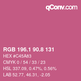 カラーコード: RGB 196.1 90.8 131 | qconv.com