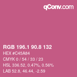 カラーコード: RGB 196.1 90.8 132 | qconv.com
