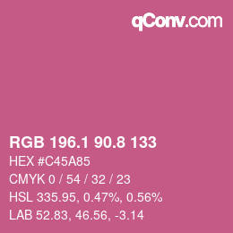 カラーコード: RGB 196.1 90.8 133 | qconv.com