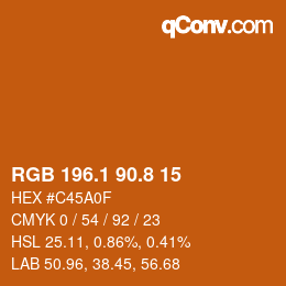 Color code: RGB 196.1 90.8 15 | qconv.com
