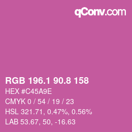 カラーコード: RGB 196.1 90.8 158 | qconv.com