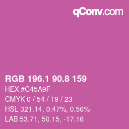 カラーコード: RGB 196.1 90.8 159 | qconv.com