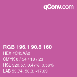 カラーコード: RGB 196.1 90.8 160 | qconv.com