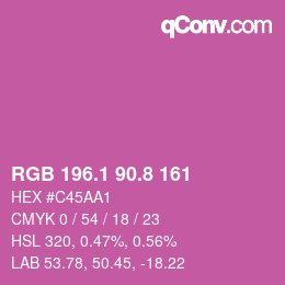 カラーコード: RGB 196.1 90.8 161 | qconv.com