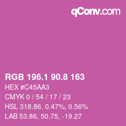 カラーコード: RGB 196.1 90.8 163 | qconv.com