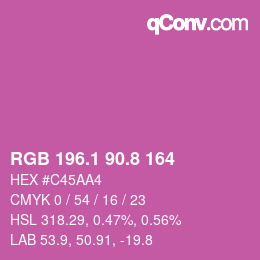 カラーコード: RGB 196.1 90.8 164 | qconv.com