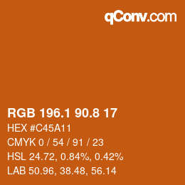 Color code: RGB 196.1 90.8 17 | qconv.com