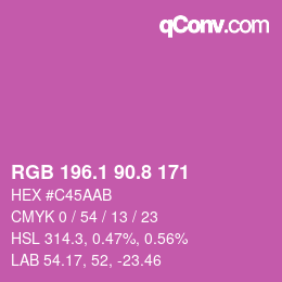 カラーコード: RGB 196.1 90.8 171 | qconv.com