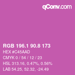 カラーコード: RGB 196.1 90.8 173 | qconv.com