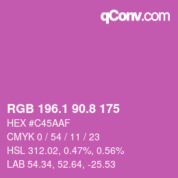 カラーコード: RGB 196.1 90.8 175 | qconv.com