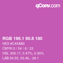 カラーコード: RGB 196.1 90.8 180 | qconv.com