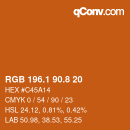 Color code: RGB 196.1 90.8 20 | qconv.com