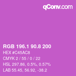 カラーコード: RGB 196.1 90.8 200 | qconv.com