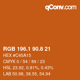 Color code: RGB 196.1 90.8 21 | qconv.com