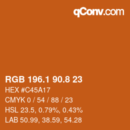 Color code: RGB 196.1 90.8 23 | qconv.com