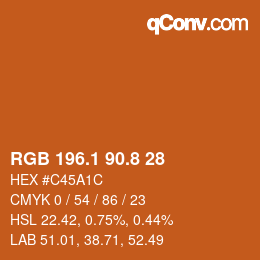 Color code: RGB 196.1 90.8 28 | qconv.com